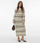 Vero Moda Riri Knit Beige Gestreepte Lange Jurk voor dames (373271)