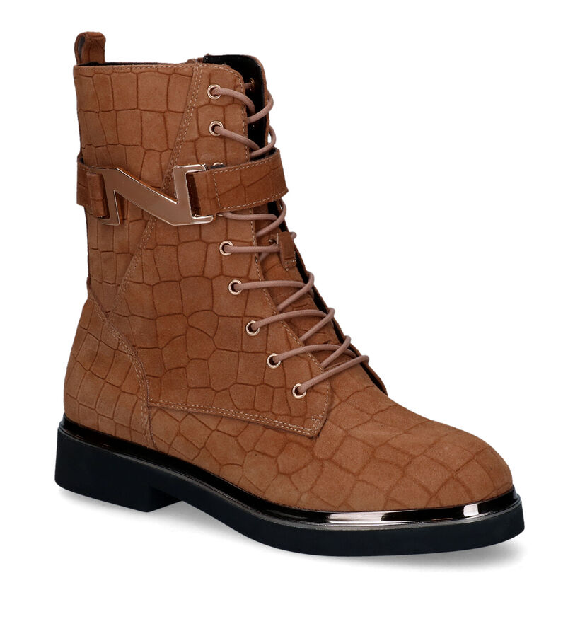 Nathan-Baume Bottines à lacets en Cognac en daim (315968)