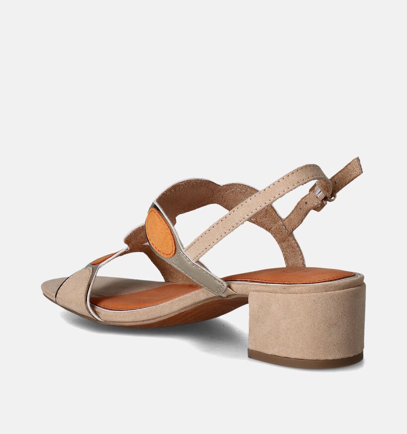 Marco Tozzi Beige Sandalen met blokhak voor dames (354219)
