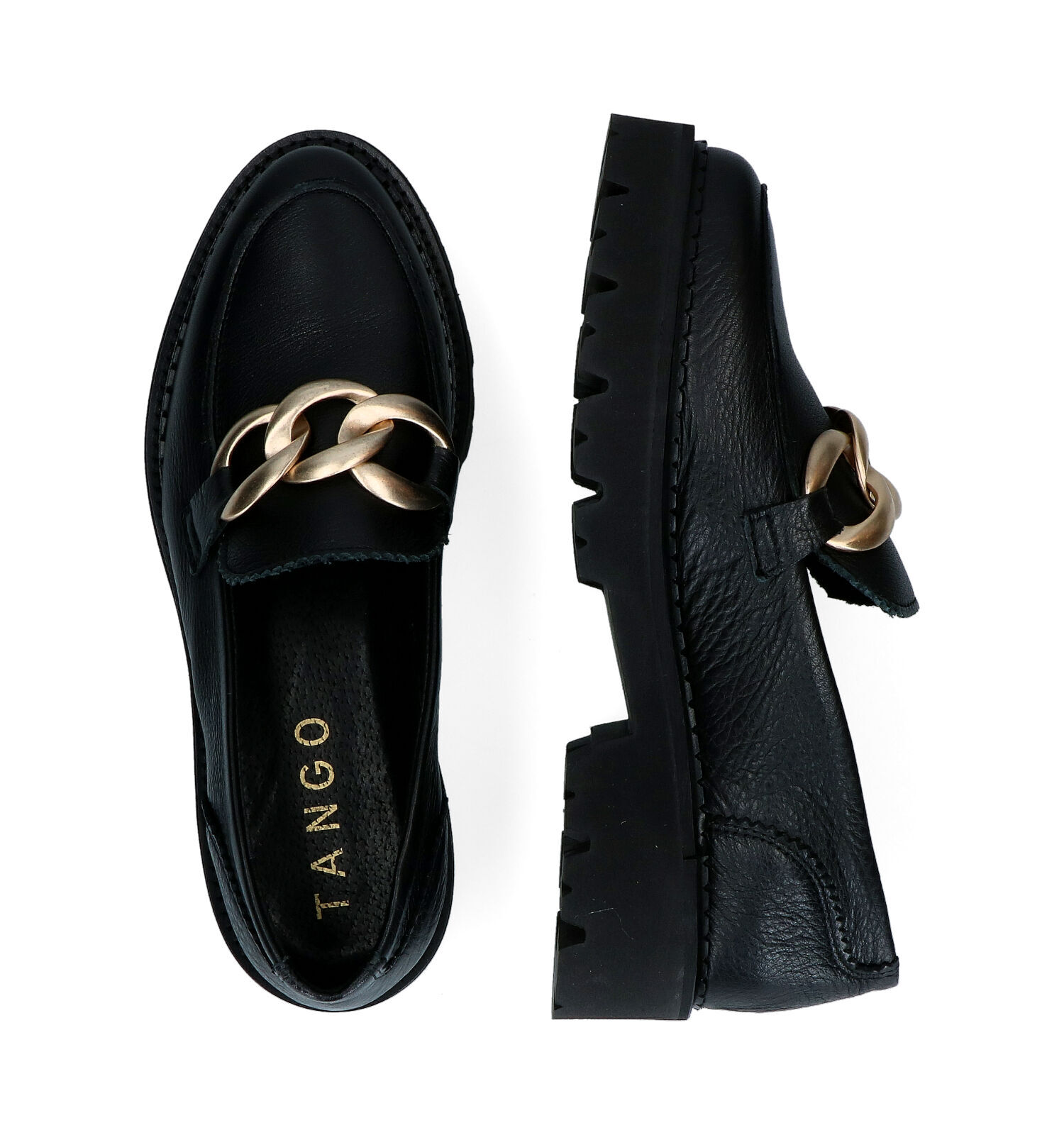 Tango Bee Bold Zwarte Mocassins | Dames Lage schoenen | Online op TORFS.BE