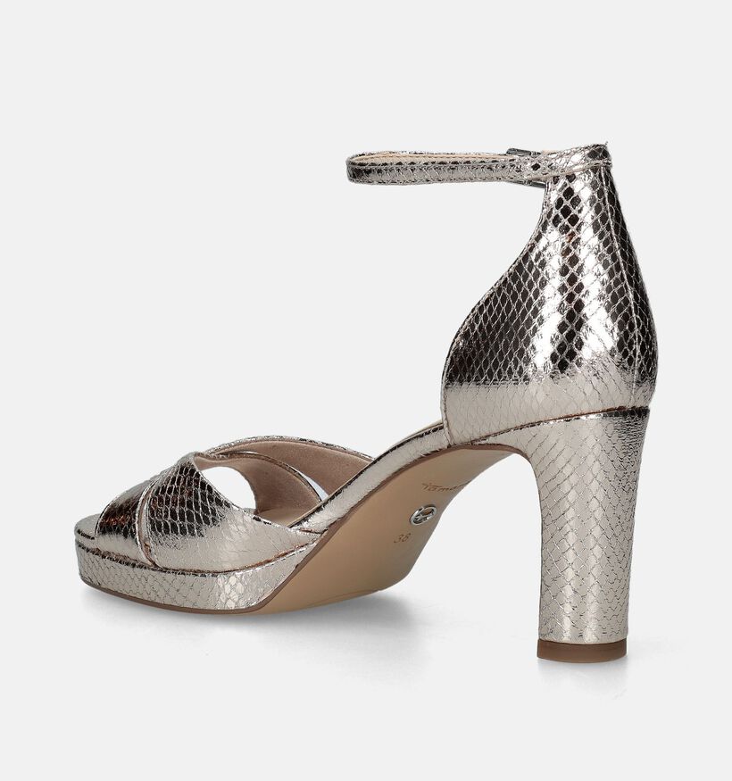 Tamaris Sandales avec talon fermé en Or pour femmes (338322)