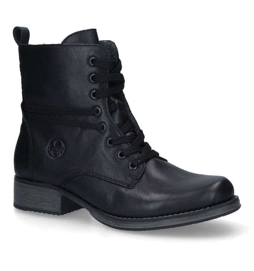 Rieker Boots à lacets en Noir en cuir (297948)