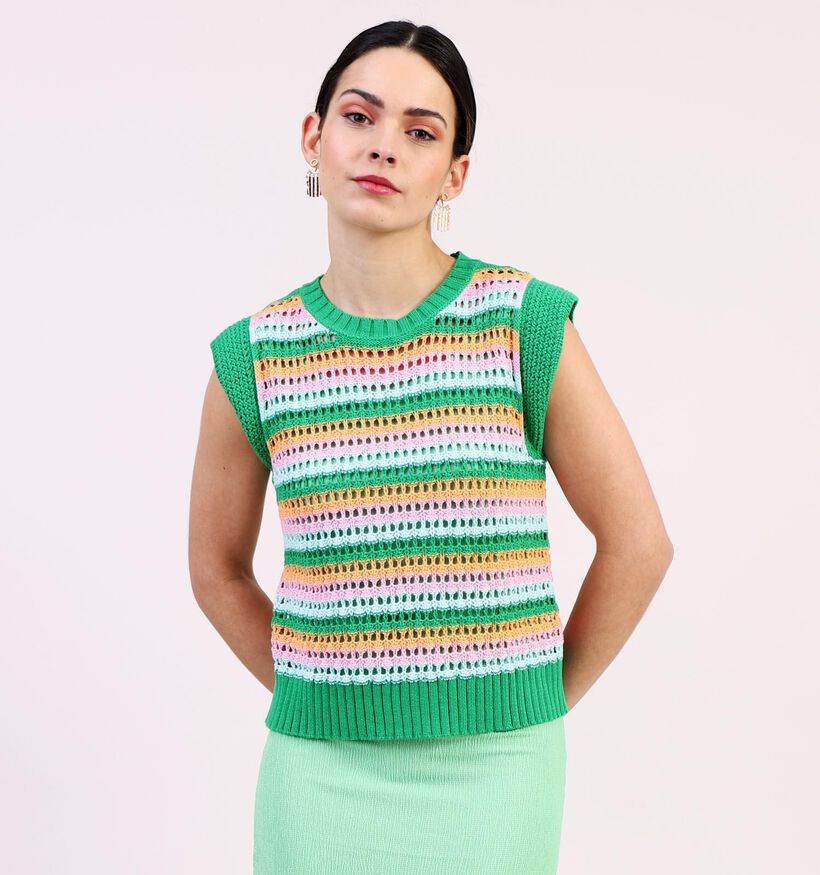 Vila Alania Groene Crochet Top (327188)