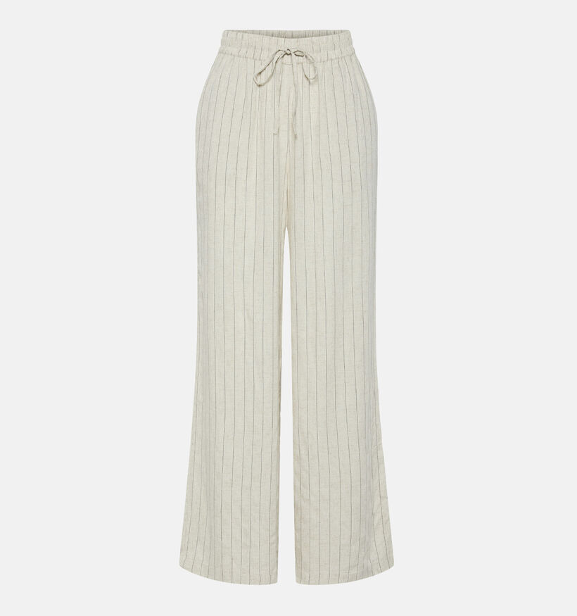 Pieces Pia Lichtbeige Linnen Broek voor dames (367062)