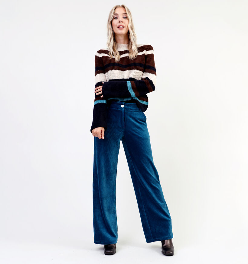 Vila Kita Pantalon en velours côtelé en Brun pour femmes (348763)