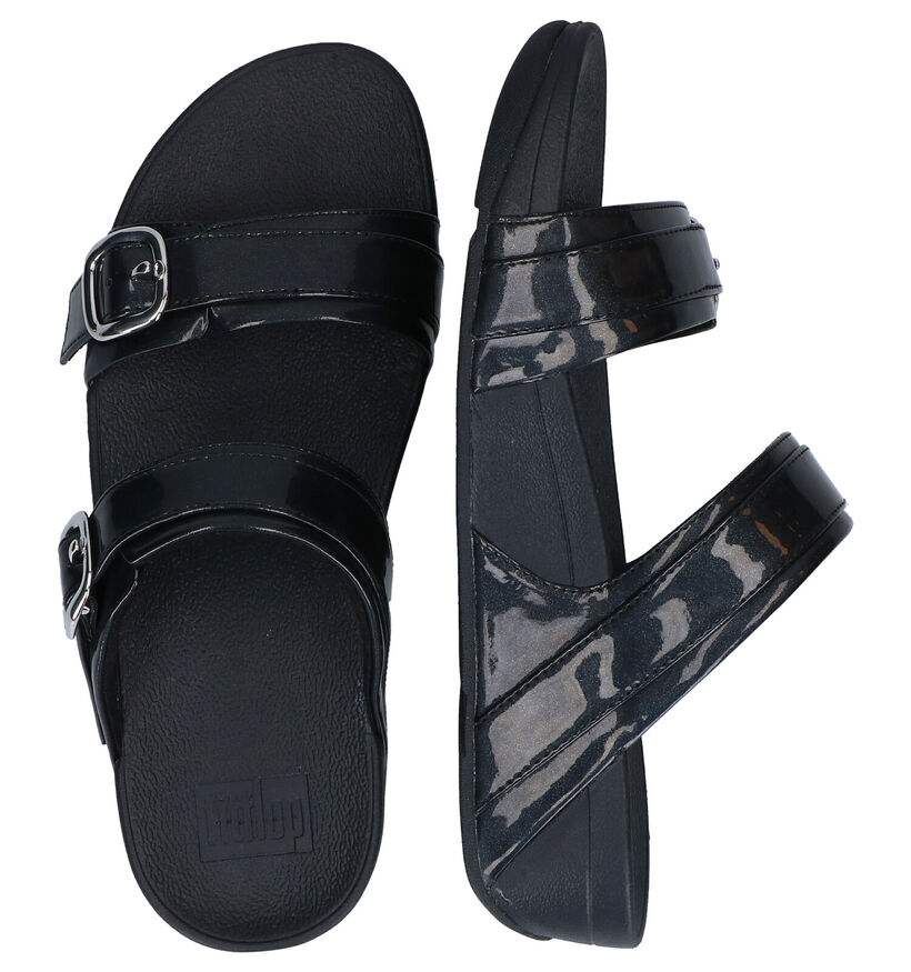 FitFlop Lulu Adjustable Slide Zwarte Slippers voor dames (293475)