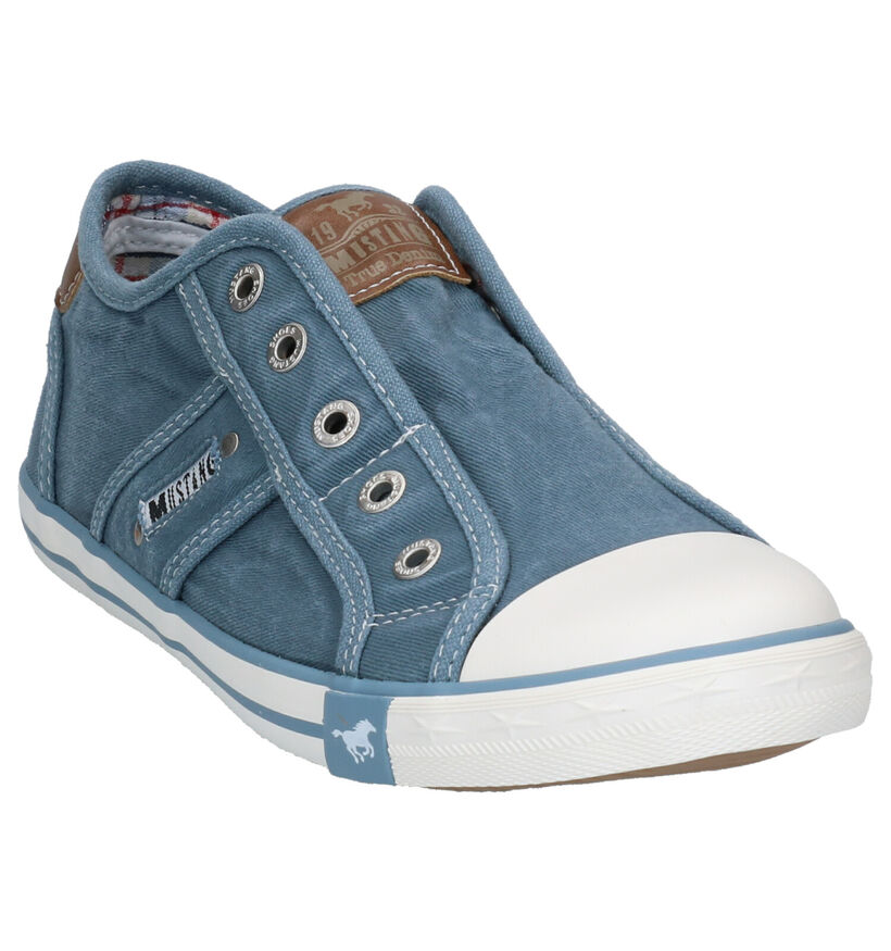 Mustang Slip-ons en Bleu foncé en textile (303683)