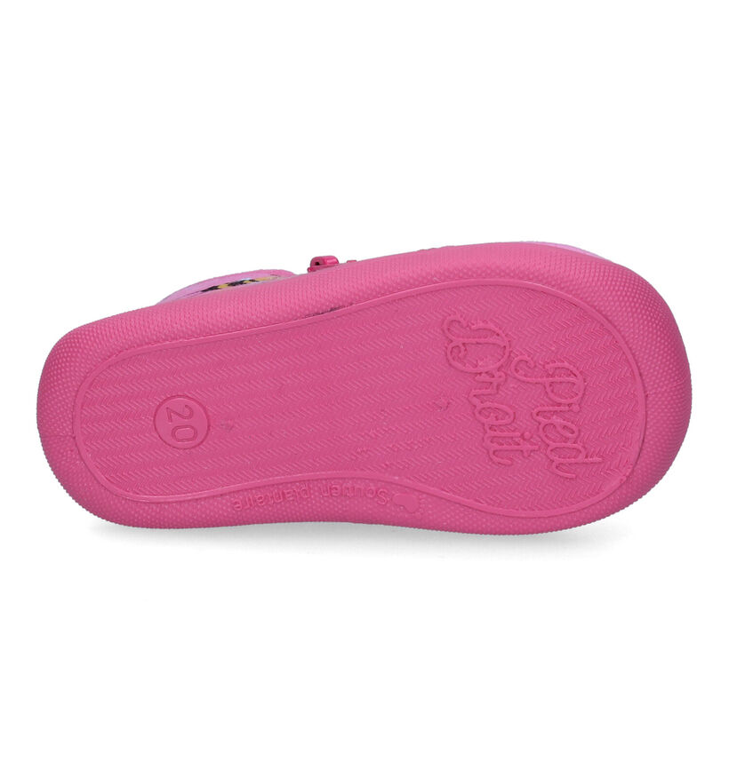 Milo & Mila Pantoufles en Rose pour filles (313371) - pour semelles orthopédiques