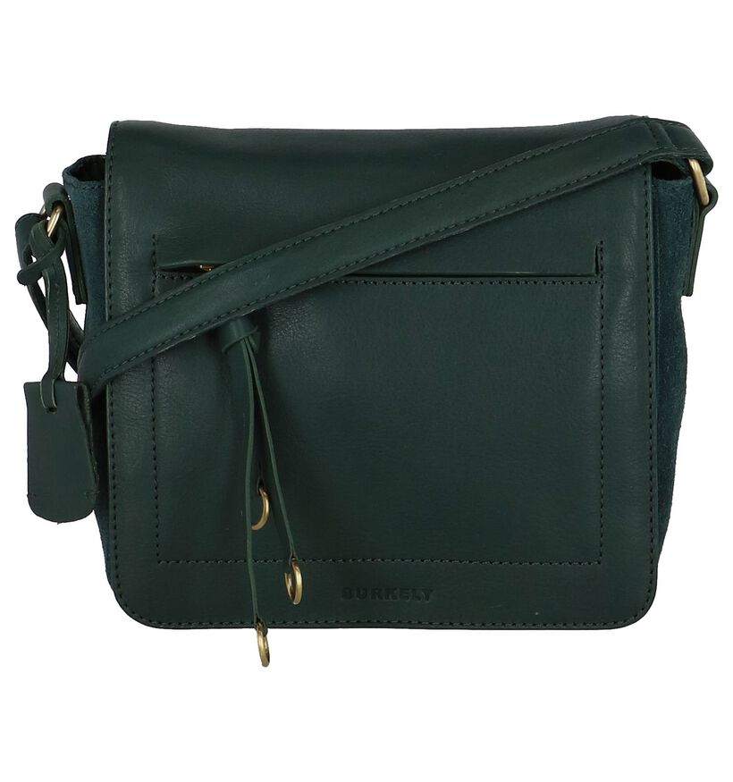 Burkely Sylvie Star Donkergroene Crossbody Tas in daim (235369)