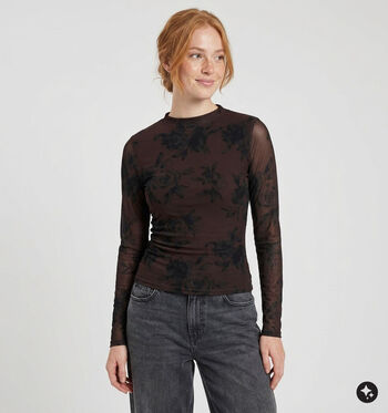 Vila T-shirts Marron/Bordeaux