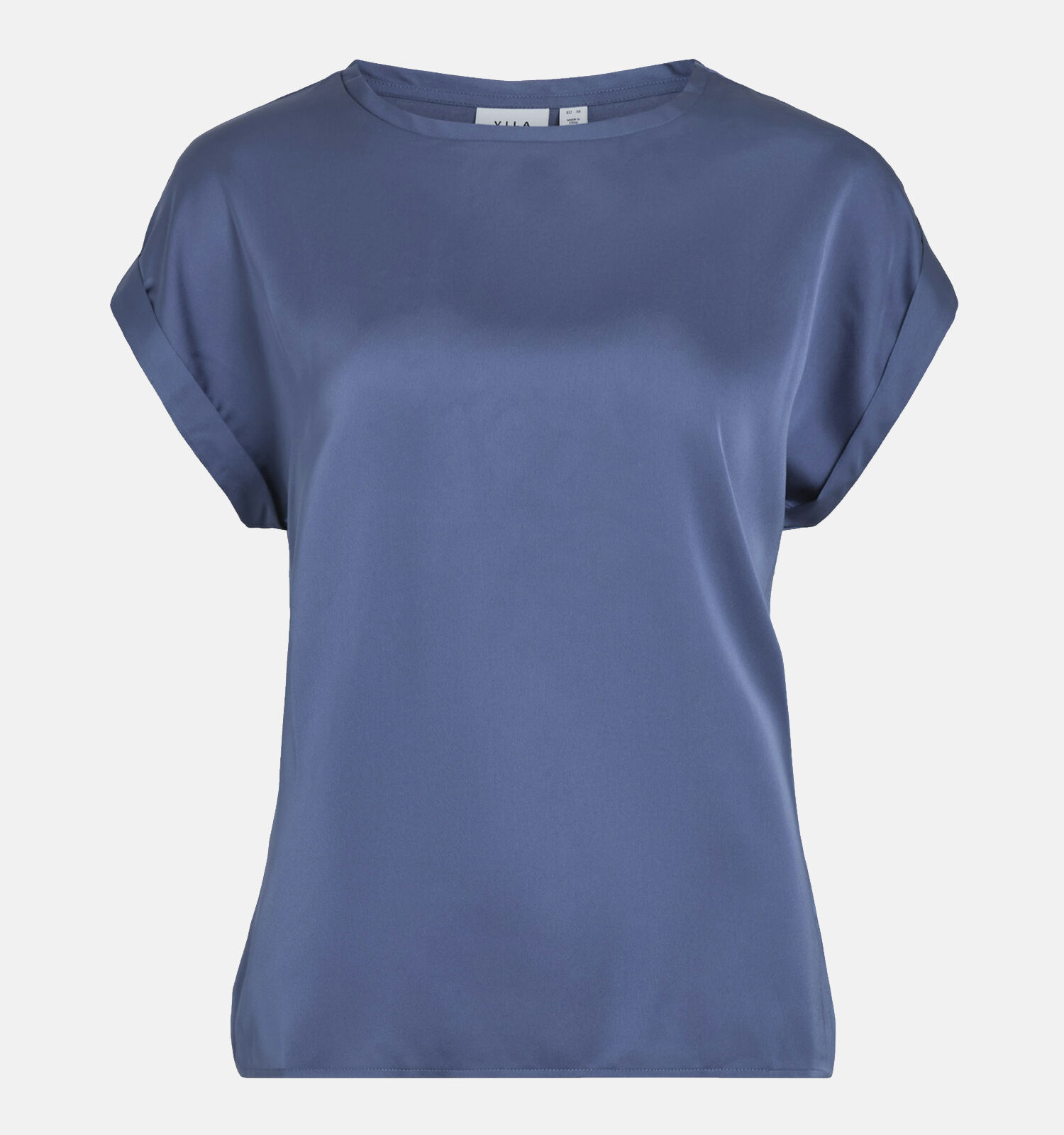 Vila Ellette Blauwe Satijnen t shirt Dames T shirts Online op TORFS.BE