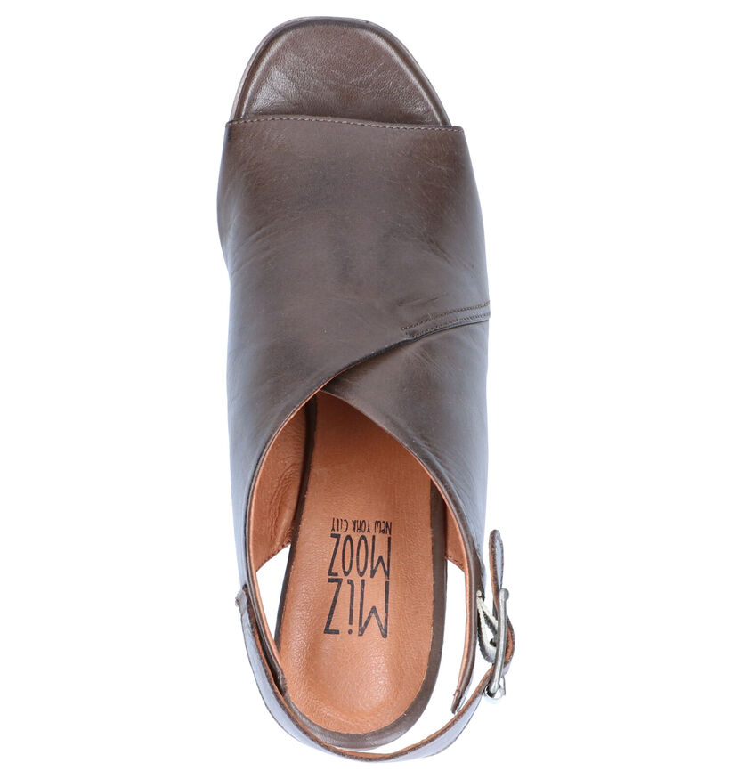 Miz Mooz Sandales à talons en Brun foncé en cuir (272557)