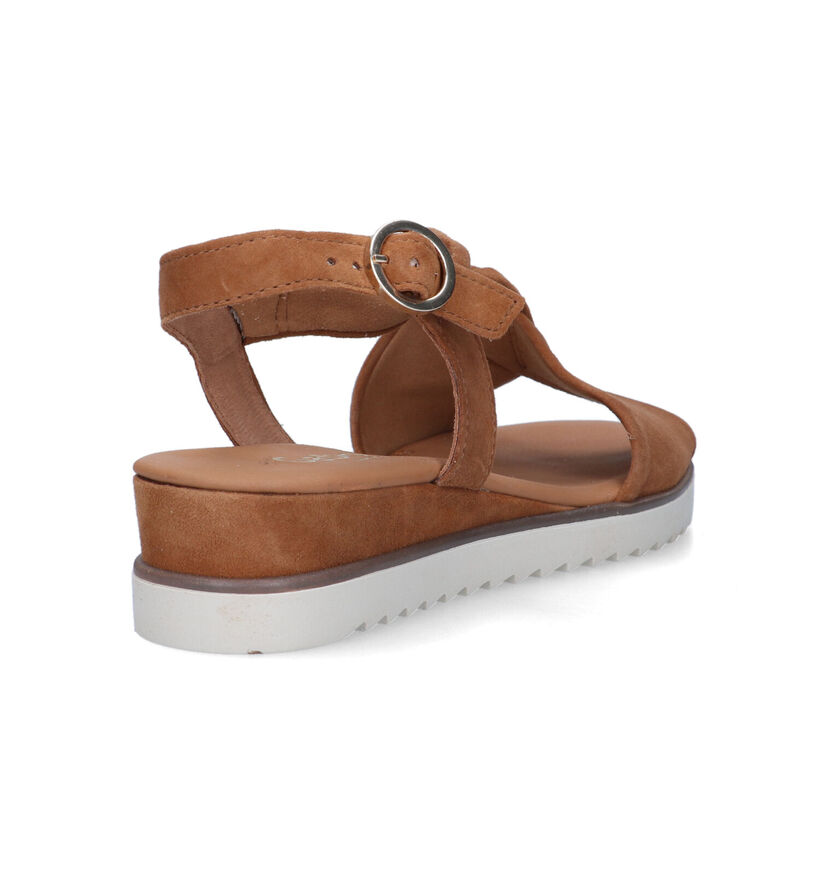 Gabor Comfort Sandales avec talon compensé en Cognac pour femmes (323126)