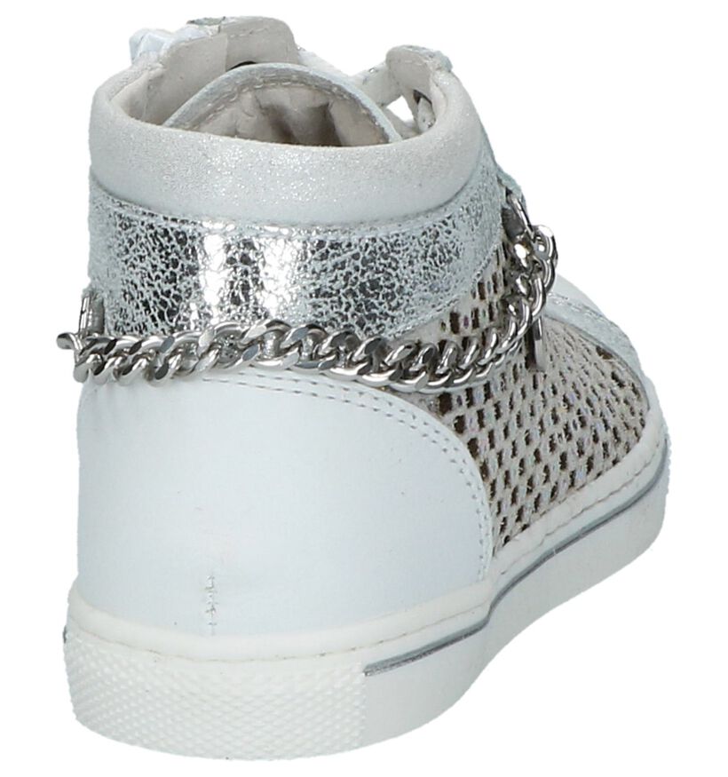 Zilveren Hoge Sneakers met Rits/Veter NeroGiardini, , pdp