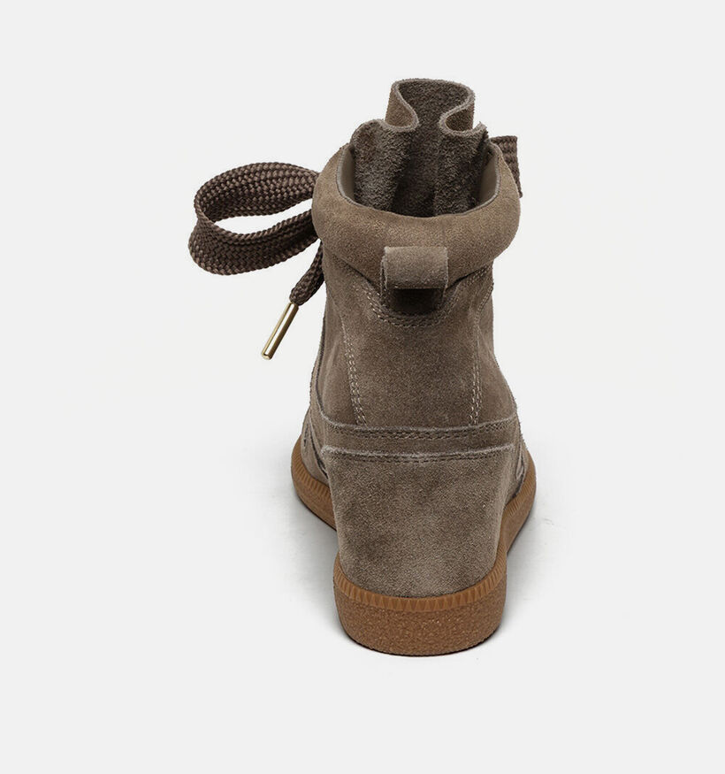 Steve Madden Mables Taupe Sneakers met Sleehak voor dames (381825)