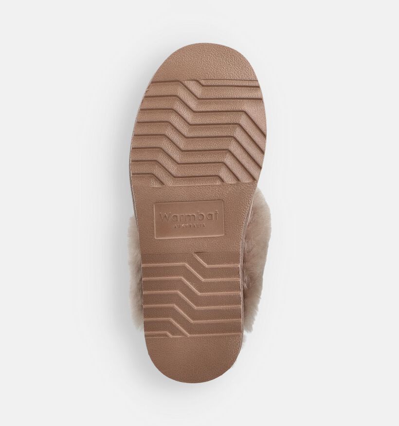 Warmbat Flurry Pantoufles ouvertes en Taupe pour femmes (362516)
