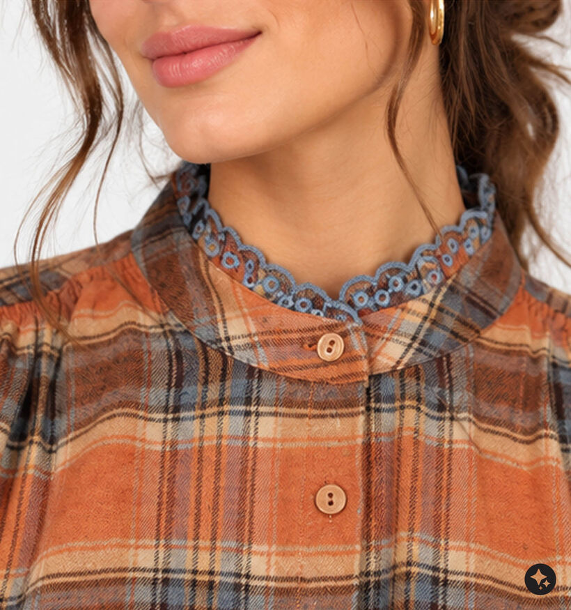 Ador&eacute; Kimber Bruine Blouse met Trumpet Sleeves voor dames (384091)