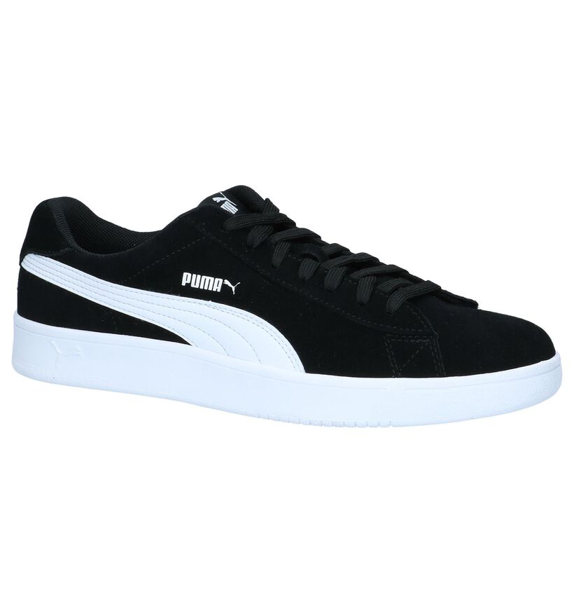 Donkerblauwe Sneakers Puma Court Breaker Derby in daim (239357)