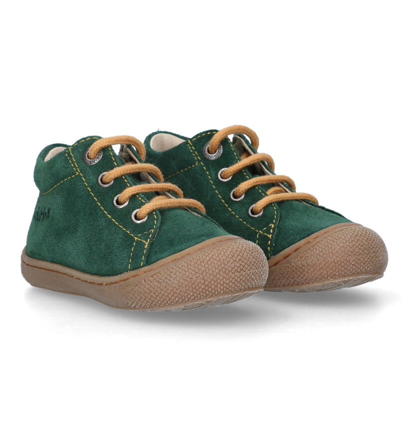 Naturino Cocoon Suede Groene Babyschoentjes voor jongens, meisjes (331504) - geschikt voor steunzolen