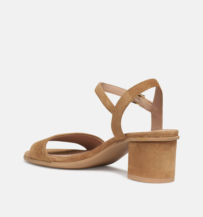 Geox Sandales &agrave; talons en Cognac pour femmes (368127)