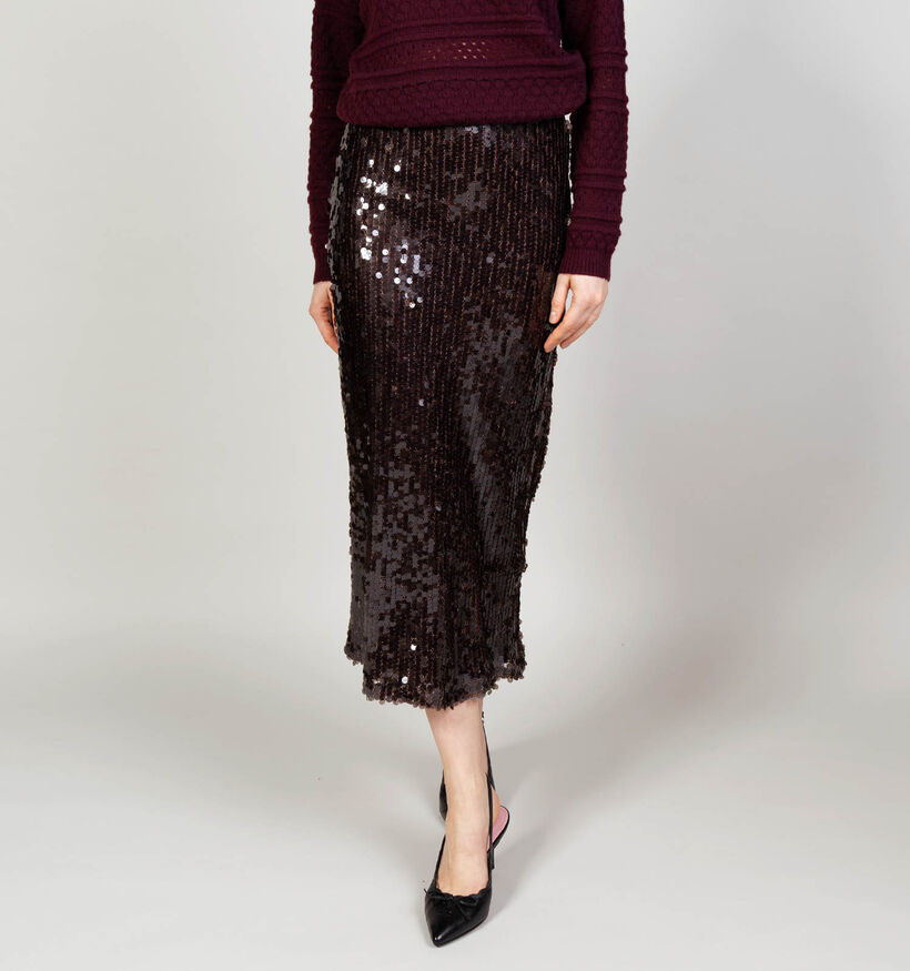 JDY Cathy Sequins Lange Bordeaux Rok voor dames (365966)