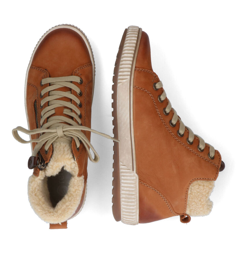 Remonte Cognac Hoge Sneakers voor dames (312330) - geschikt voor steunzolen