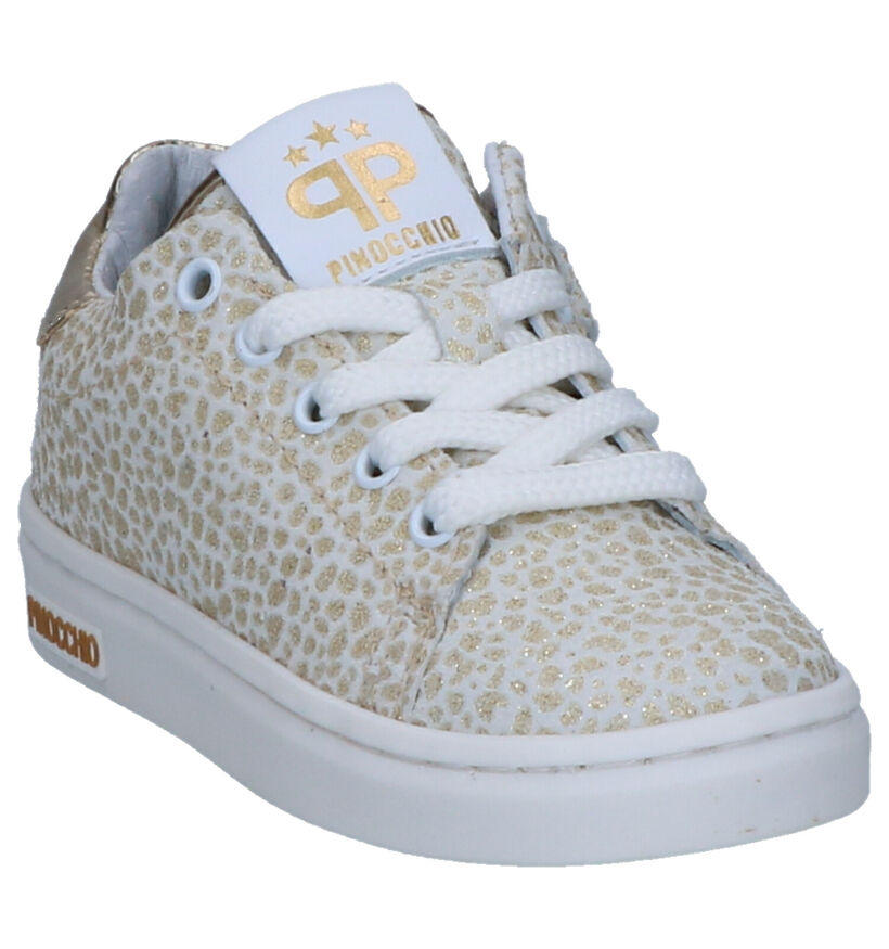 Witte Sneakers met Rits/Veter Pinocchio in leer (246909)