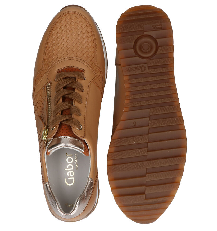 Gabor OptiFit Cognac Veterschoenen in leer (287771)