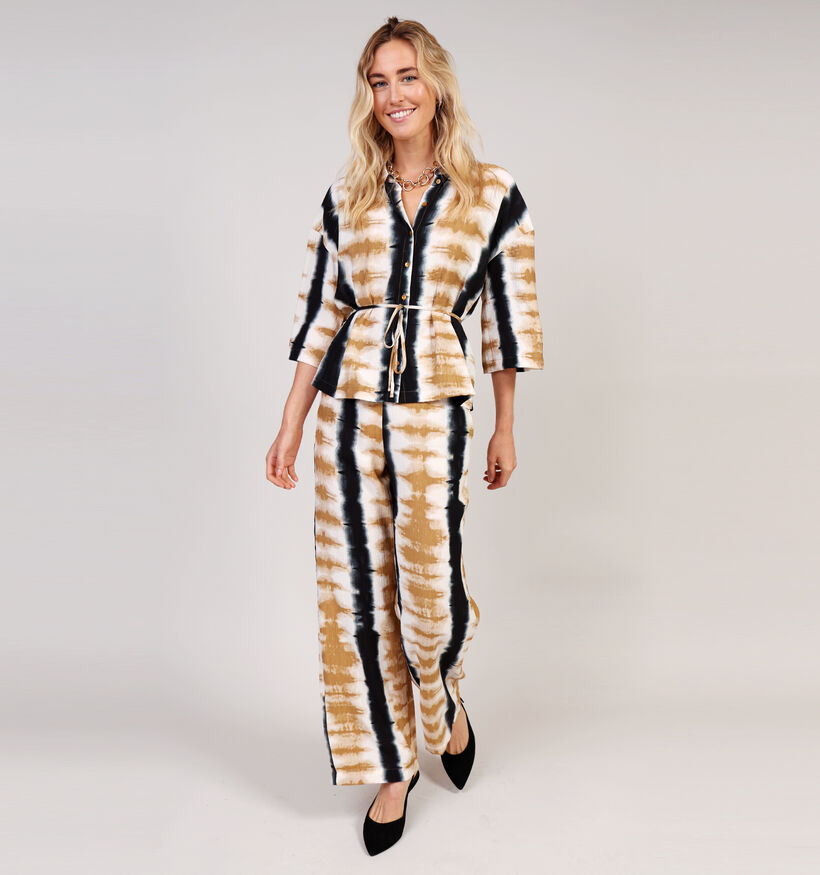 Vila Wrinkle 3/4 Blouse en Jaune/Noir pour femmes (361350)