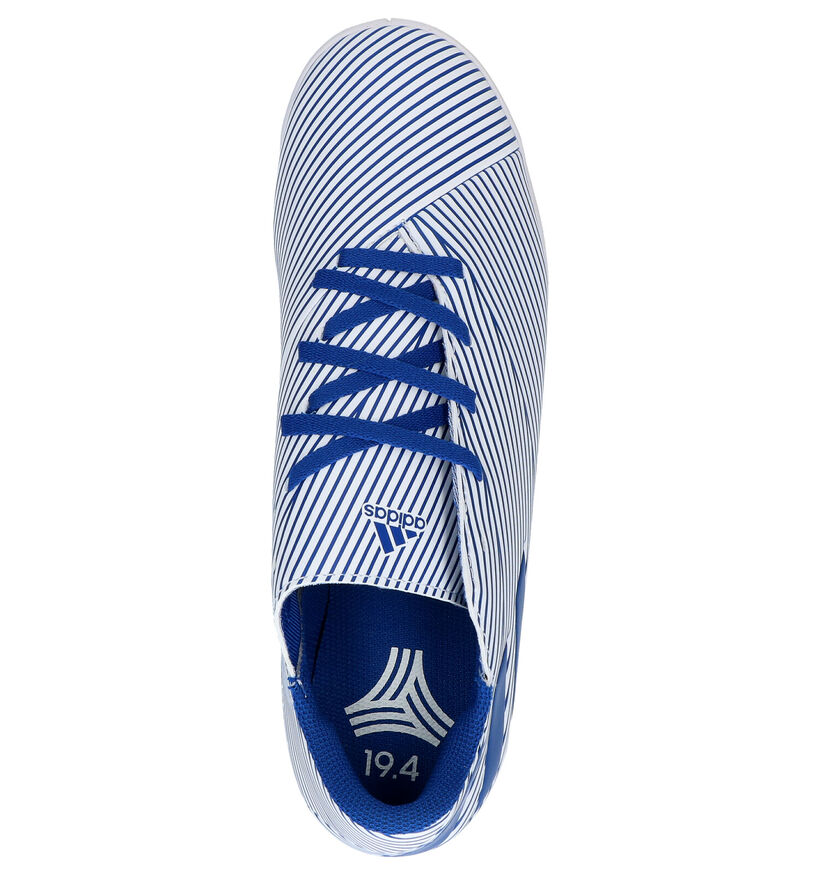 adidas Nemiziz 19.4 Chaussures de Foot en Blanc/Bleu en simili cuir (265402)