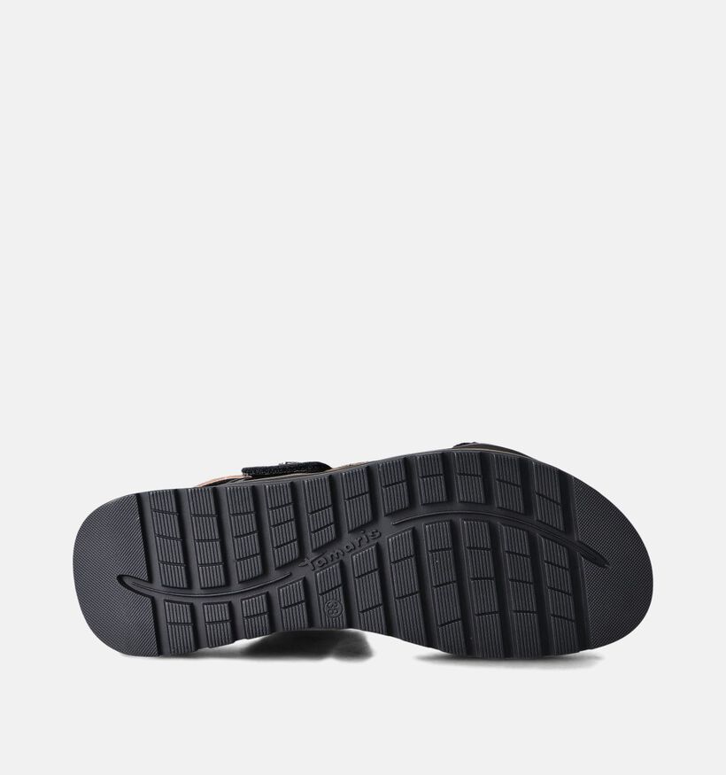 Tamaris Zwarte Sandalen met sleehak voor dames (354415) - geschikt voor steunzolen
