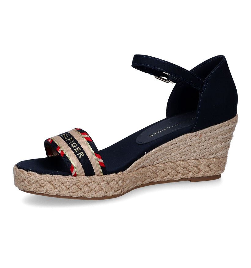 Tommy Hilfiger Corporate Webbing Blauwe Sandalen in stof (304004)