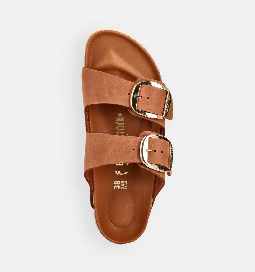 Birkenstock Arizona Big Buckle Leather Cognac Slippers voor dames (369563)