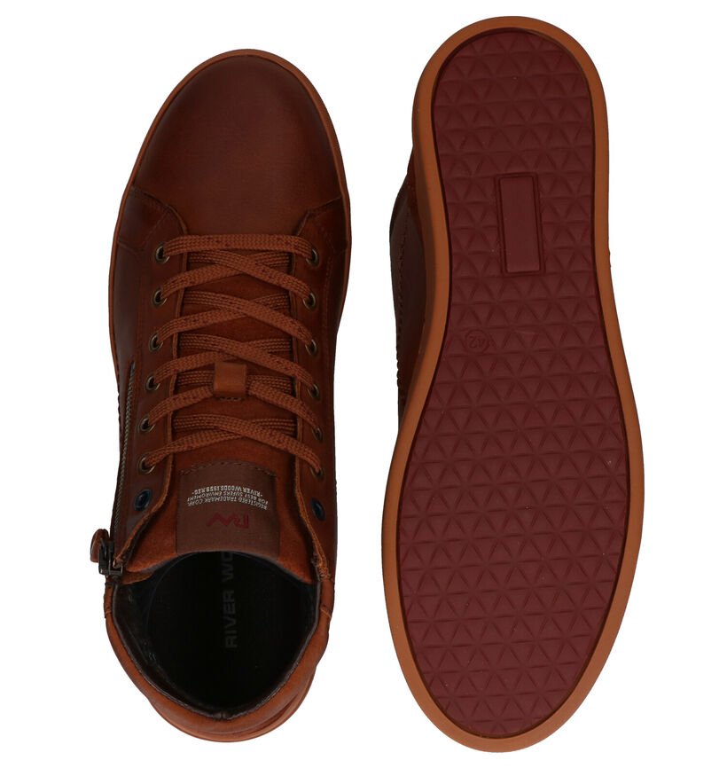 River Woods Faust Chaussures hautes en Cognac en cuir (282046)