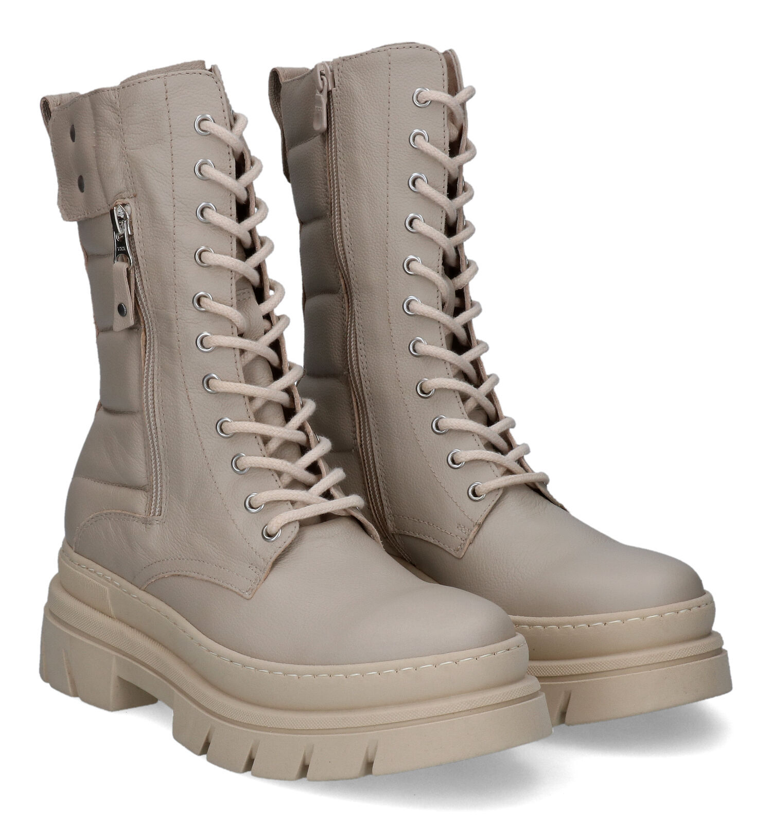 NeroGiardini Beige Veterlaarzen Dames Laarzen Online op TORFS.BE