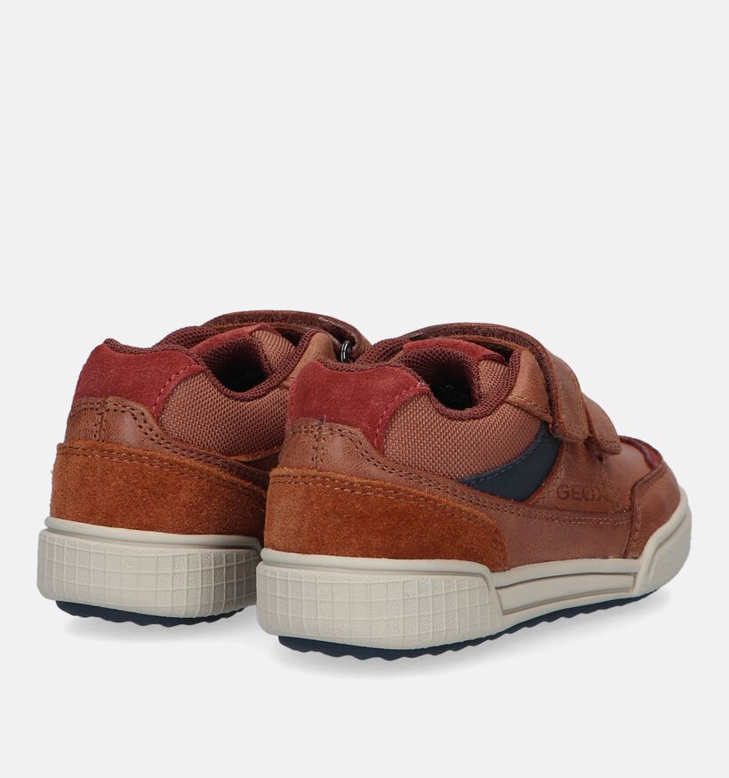 Geox Poseido Chaussures à velcro en Cognac pour garçons (330065) - pour semelles orthopédiques