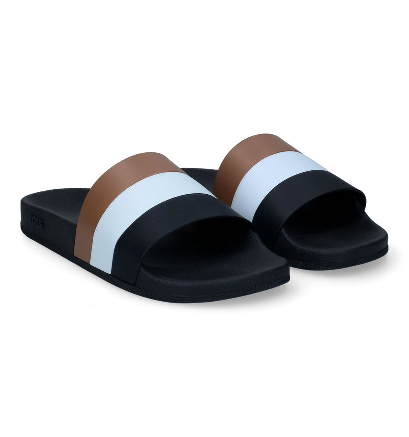 Boss Bay It Slid Zwarte Badslippers voor heren (303296)