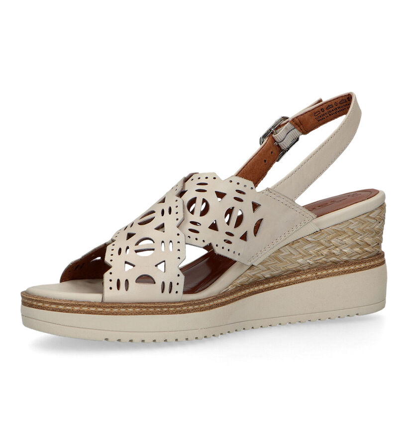 Tamaris Beige Sandalen met sleehak voor dames (322327)