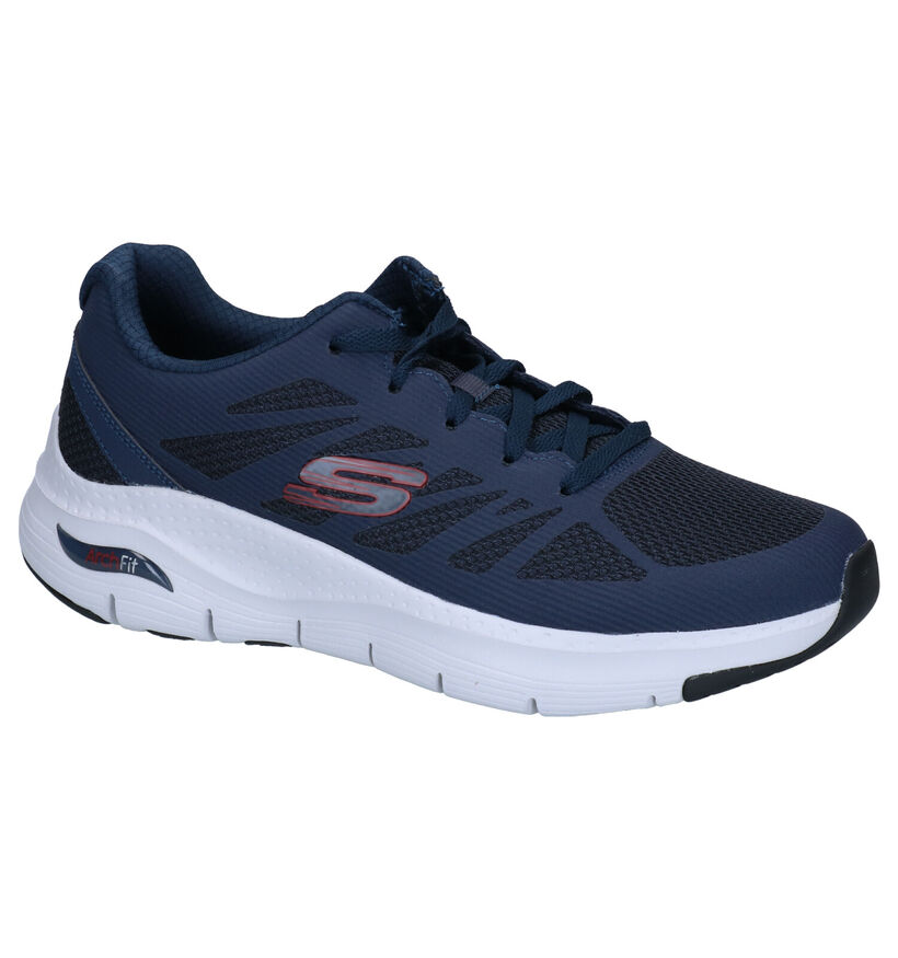 Skechers Arch Fit Charge Back Blauwe Sneakers in stof (305956)