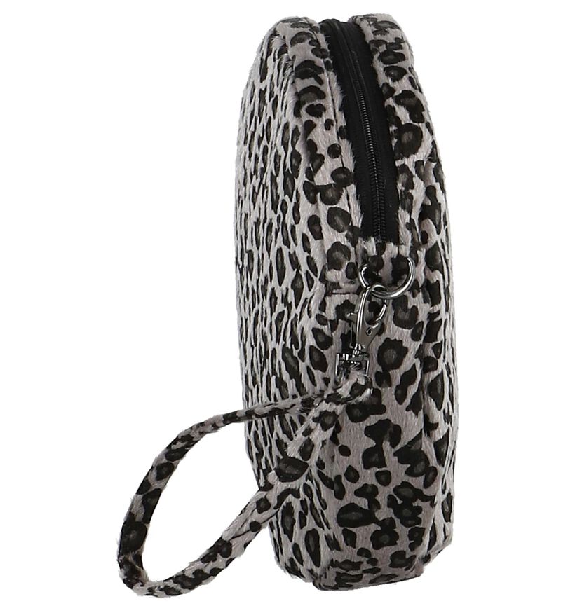 Grijze Dolce C. Crossbody Tas met Luipaardprint in stof (250965)