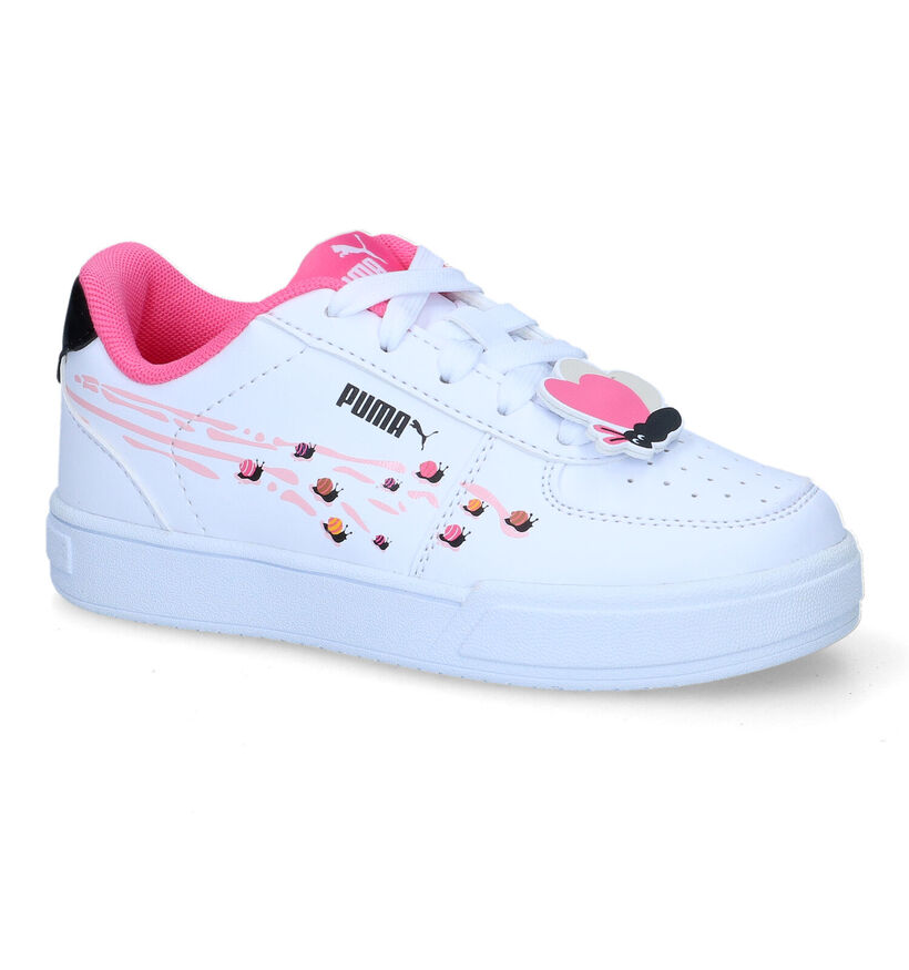 Puma Caven Small World Baskets en Blanc pour filles (311300) - pour semelles orthopédiques