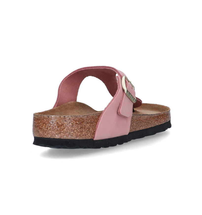 Birkenstock Gizeh Groene Teenslippers in nubuck (322639)