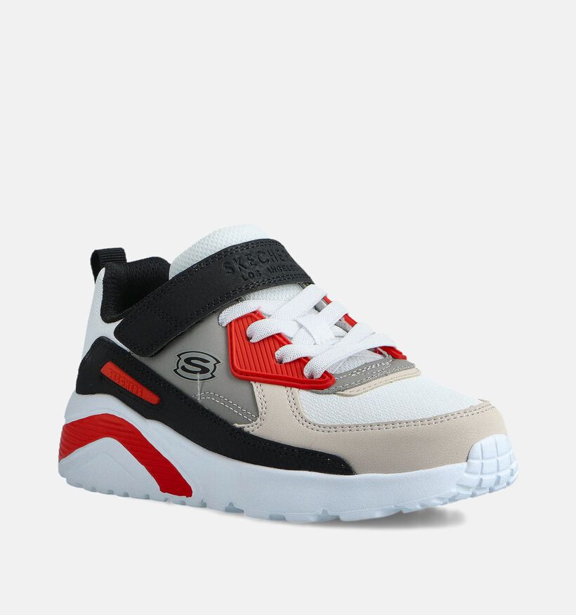 Skechers Uno Lite Witte/Rode Sneakers voor jongens, meisjes (367550) - geschikt voor steunzolen