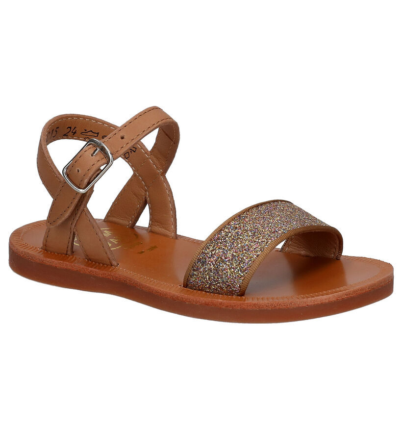 Pom d'Api Plagette Buckle Tao Sandales en Cognac pour filles (322882)