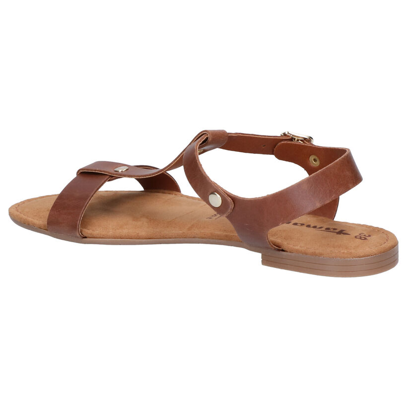 Tamaris Sandales plates en Cognac en cuir (275600)