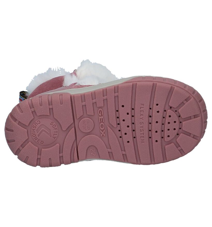 Geox Donker Roze Boots met Rits/Veter in daim (232723)