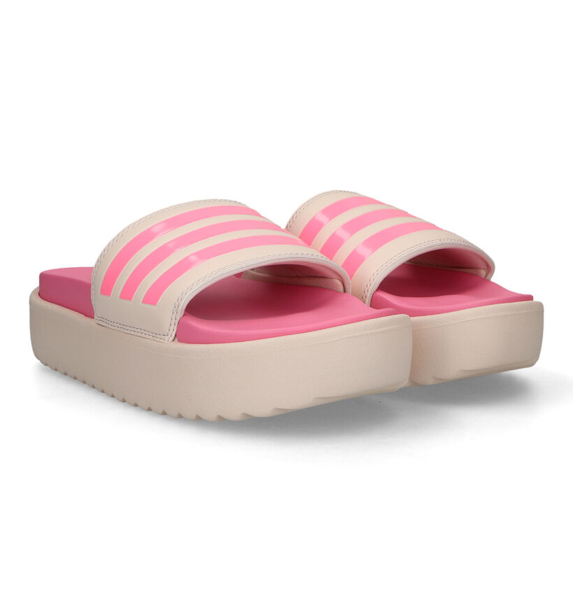 adidas Adilette Platform Nu-pieds en Rose pour femmes (318891)