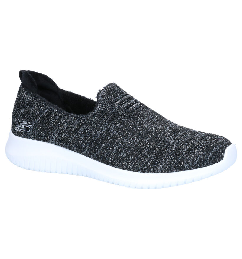 Skechers Zwarte Slip-on Sneakers in stof (264481)