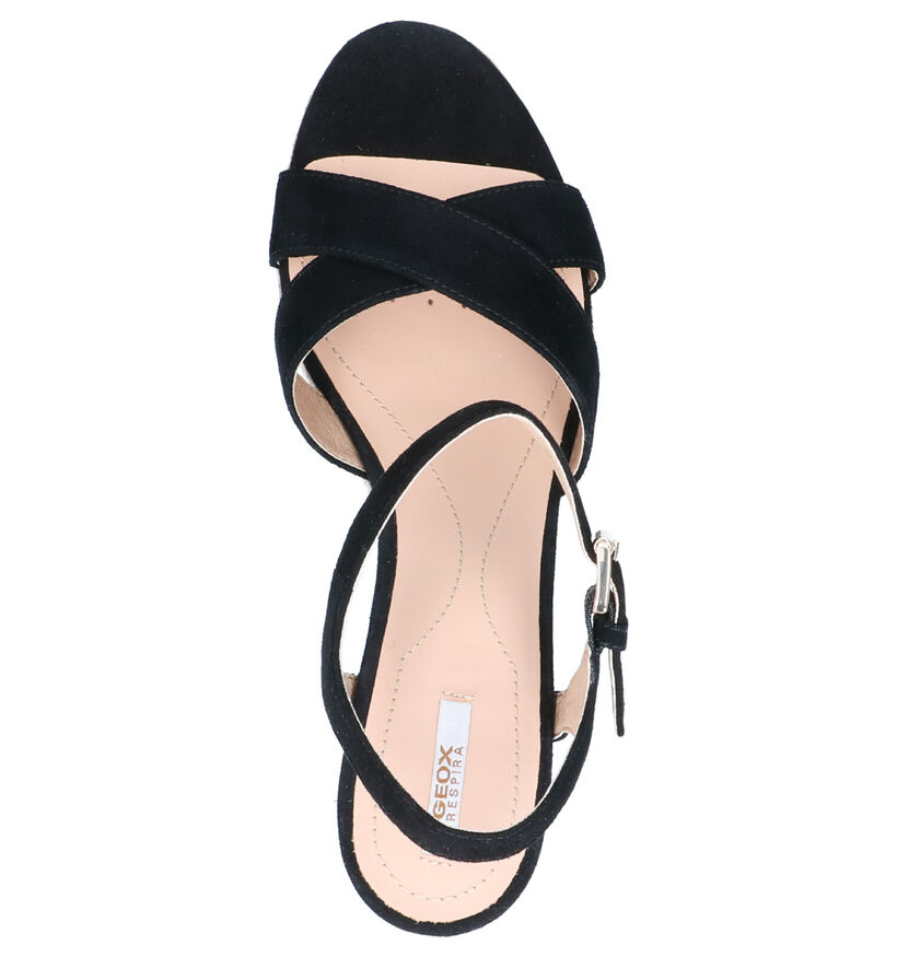 Geox Soleil Sandales en Noir en cuir (285591)