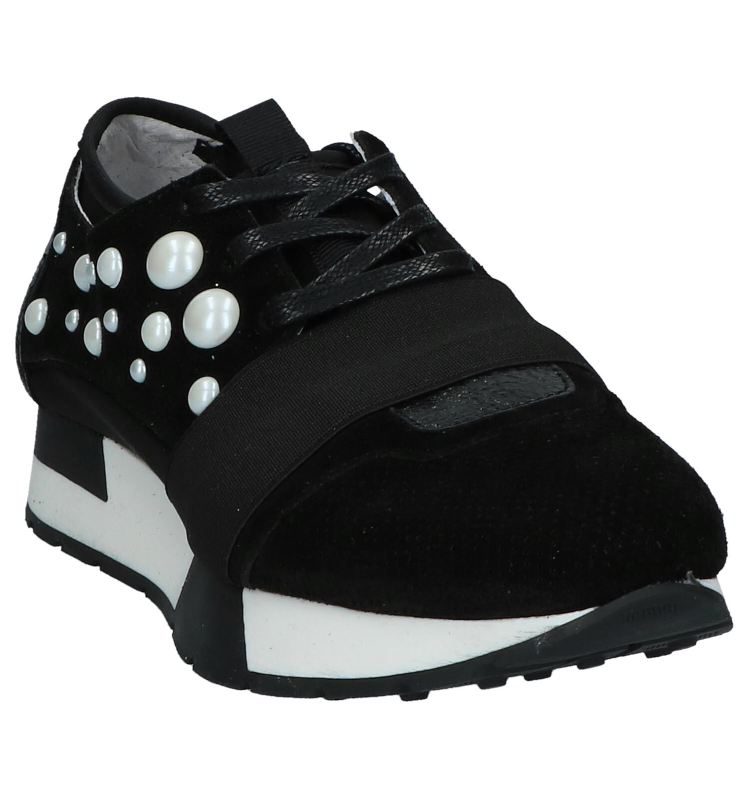 Zwarte Lage Geklede Sneakers Tango Oona Dames Sneakers Online op TORFS.BE
